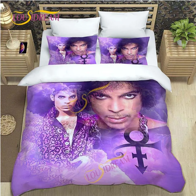 Imagem -04 - Music Print Conjunto de Cama All-round Prince Rogers Rogers Unisex Capa de Edredão Confortável Fronha Solteiro Duplo Queen Conjunto de Cama 3d