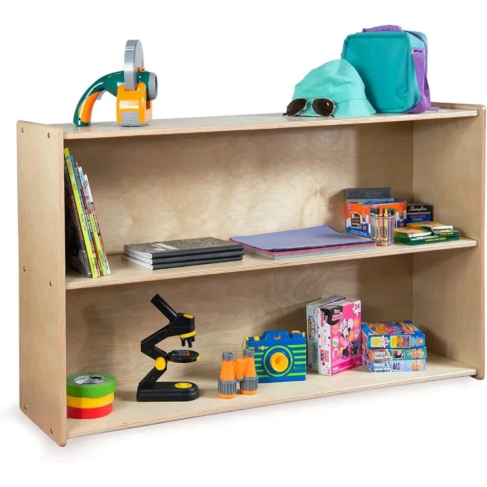 Great Discounts.Daycare Shelves for Kids, Bookcase with 2 Shelves for Storage, Wood Furniture for Toddlers, Children.new