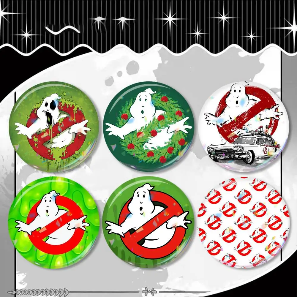 

Movie G-Ghostbusters-es Laser Badge Creative Pins Brooch for Bag Clothes Hat Decor Gifts Fans Collect