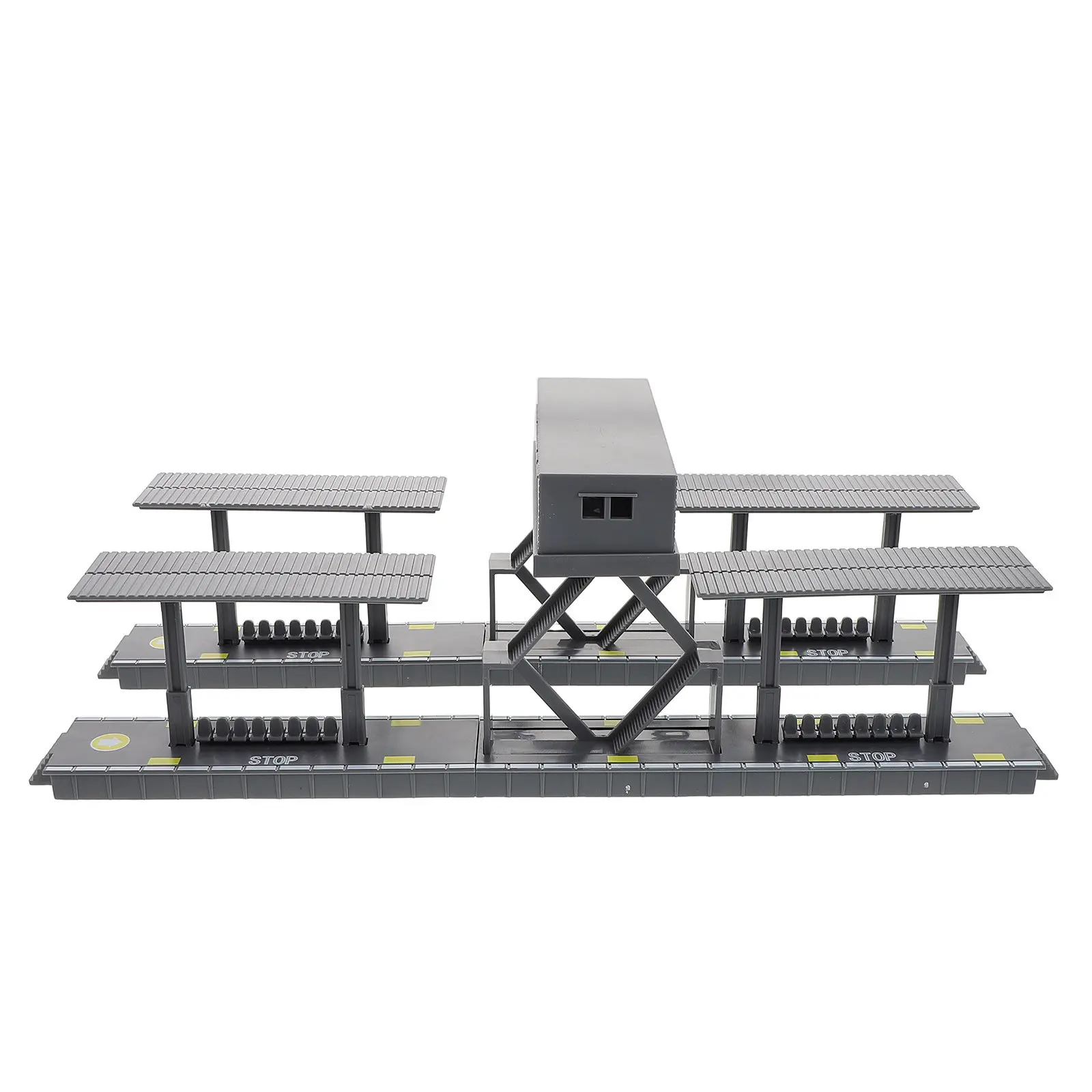 

1Set DIY Train Station Platform Kit Lifelike Railway Scenery Diorama Footbridge Plastic Assembly Set for Kids Creative Sand