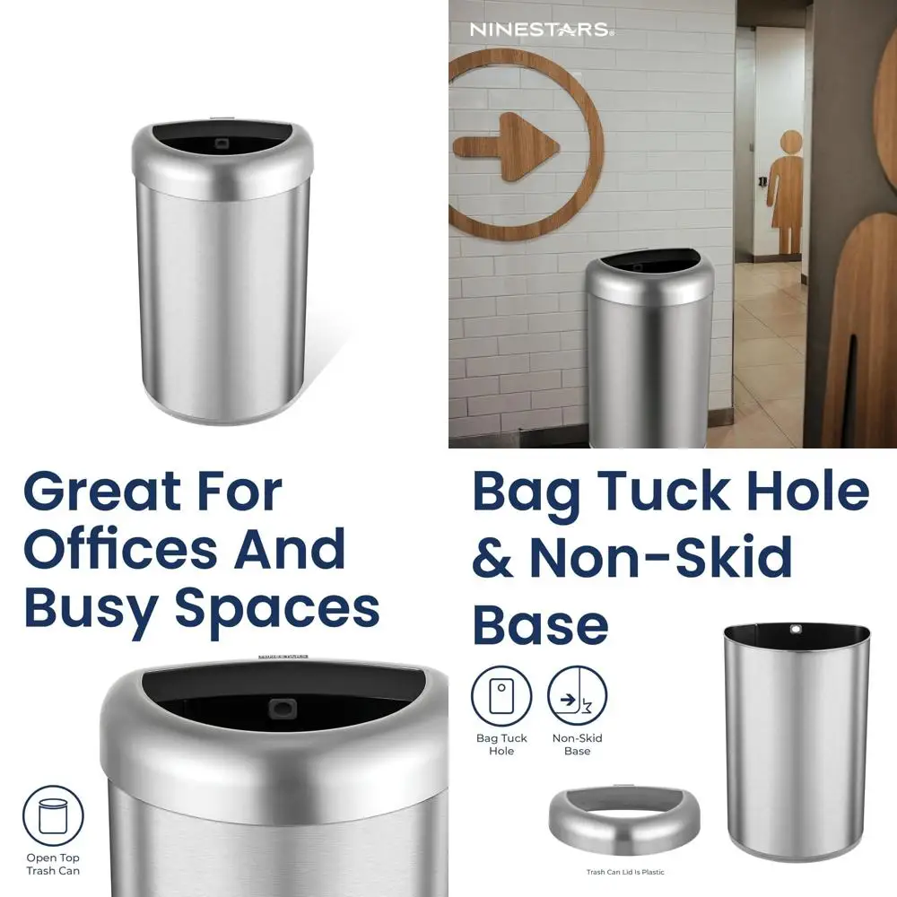 

Large 80-Liter Stainless Steel Kitchen Trash Can - Commercial Grade, Ideal for Kitchen, Living Room, Office Use