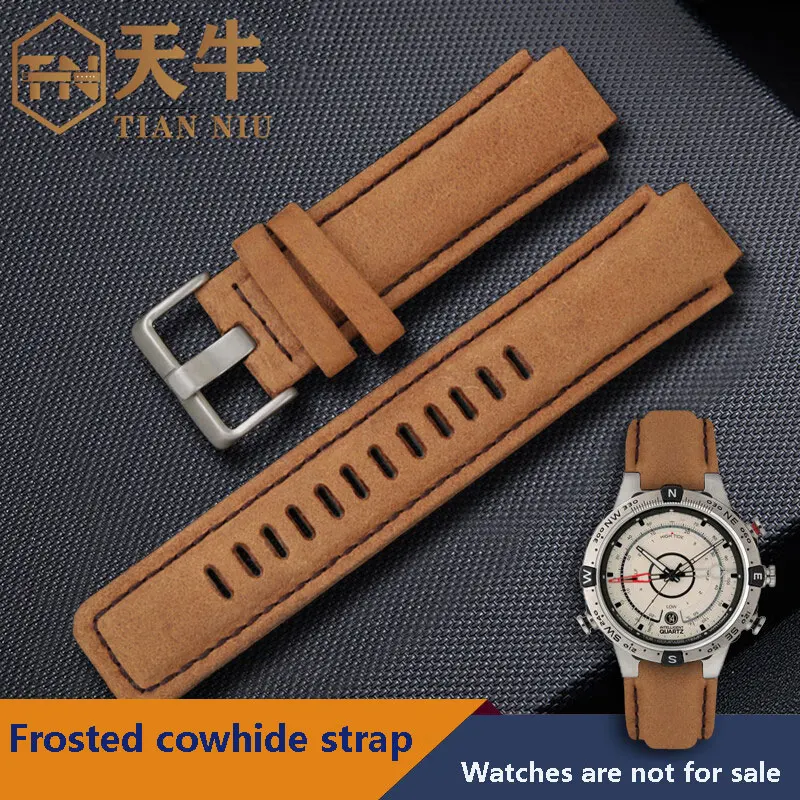 24-16mm Raised frosted cowhide For TIMEX Tide Strap TW2R55500 T2N720 T2N721 T2N739 Cowhide watchband Men's Bracelet Gift Tools