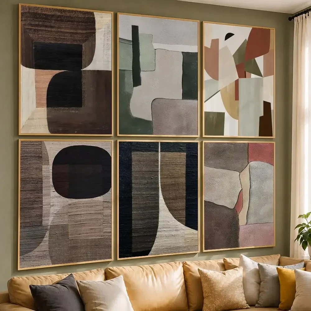 Abstract Art N-Nordic AbstractS Poster Vintage Retro Anime Poster Stickers Peel and Stick Wall Art Home Decor