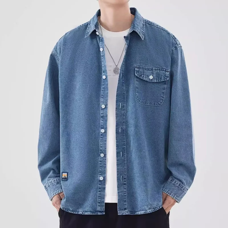 

Harajuku Style Korean Trend Youth Men'S Workwear Shirt Spring Autumn Loose Hong Style Casual Coat