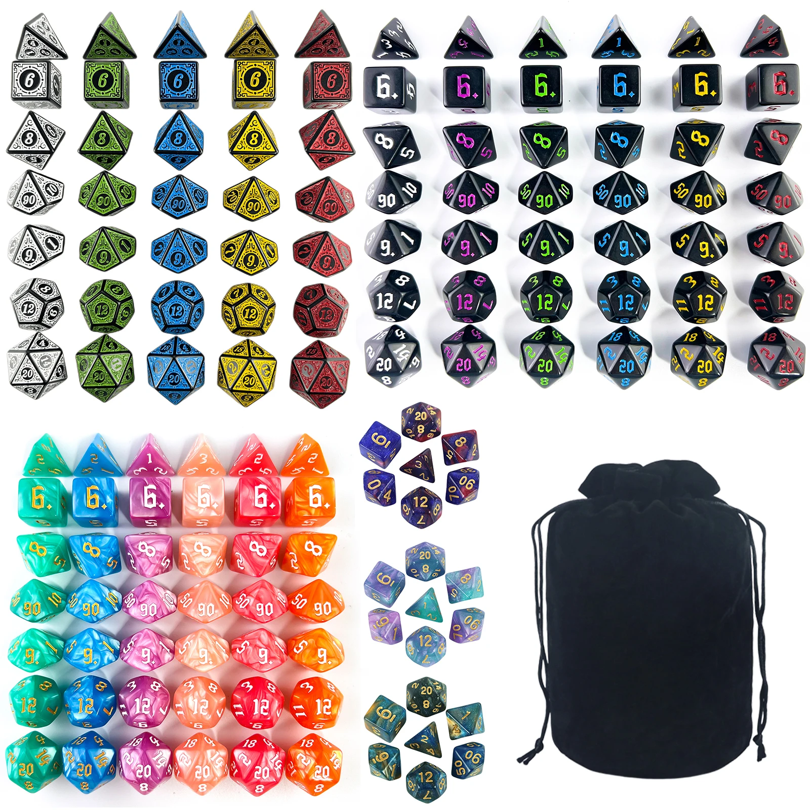 Board Game Digital - 140pcs Polyhedral Dice Acrylic DND Game