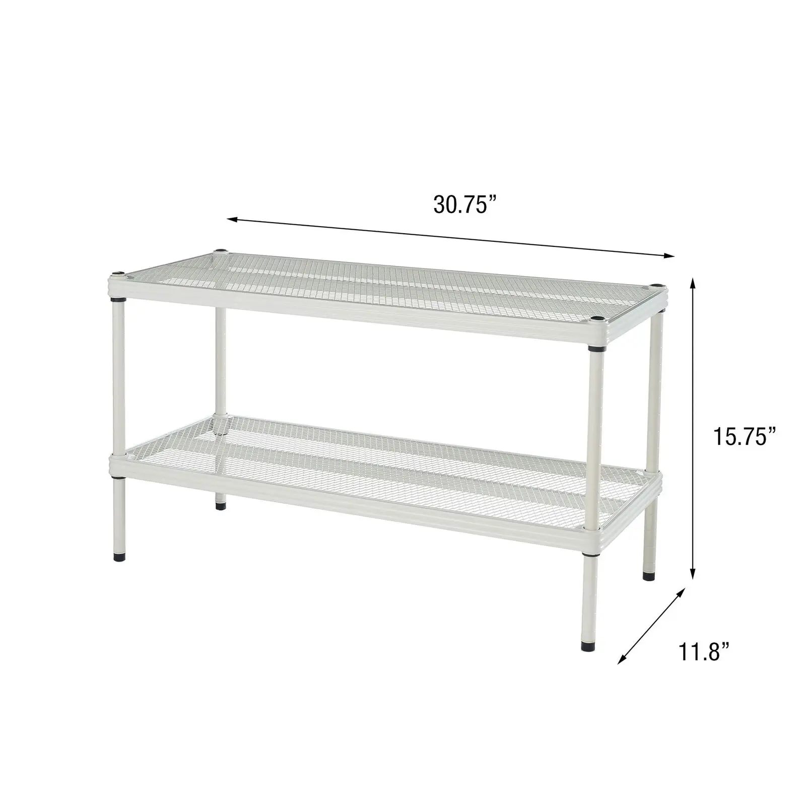 2 story full size metal storage rack unit rack White