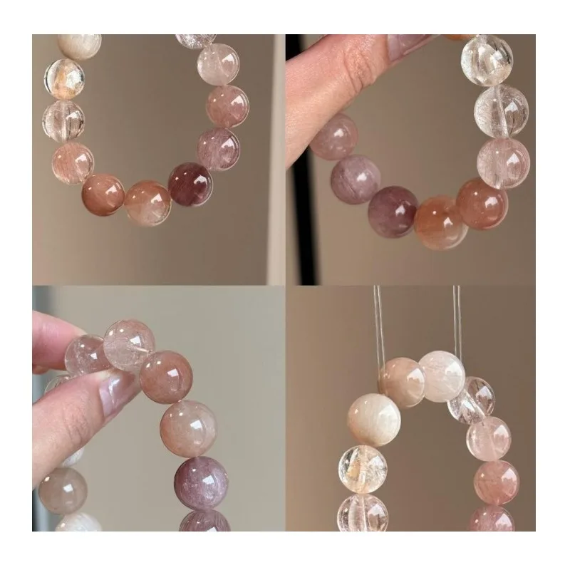 

Powder Crystal Duobao Bracelet Women's Style, Recruit Peach Blossom Butterfly Design Bracelet, Give High-value and Versatile Tem