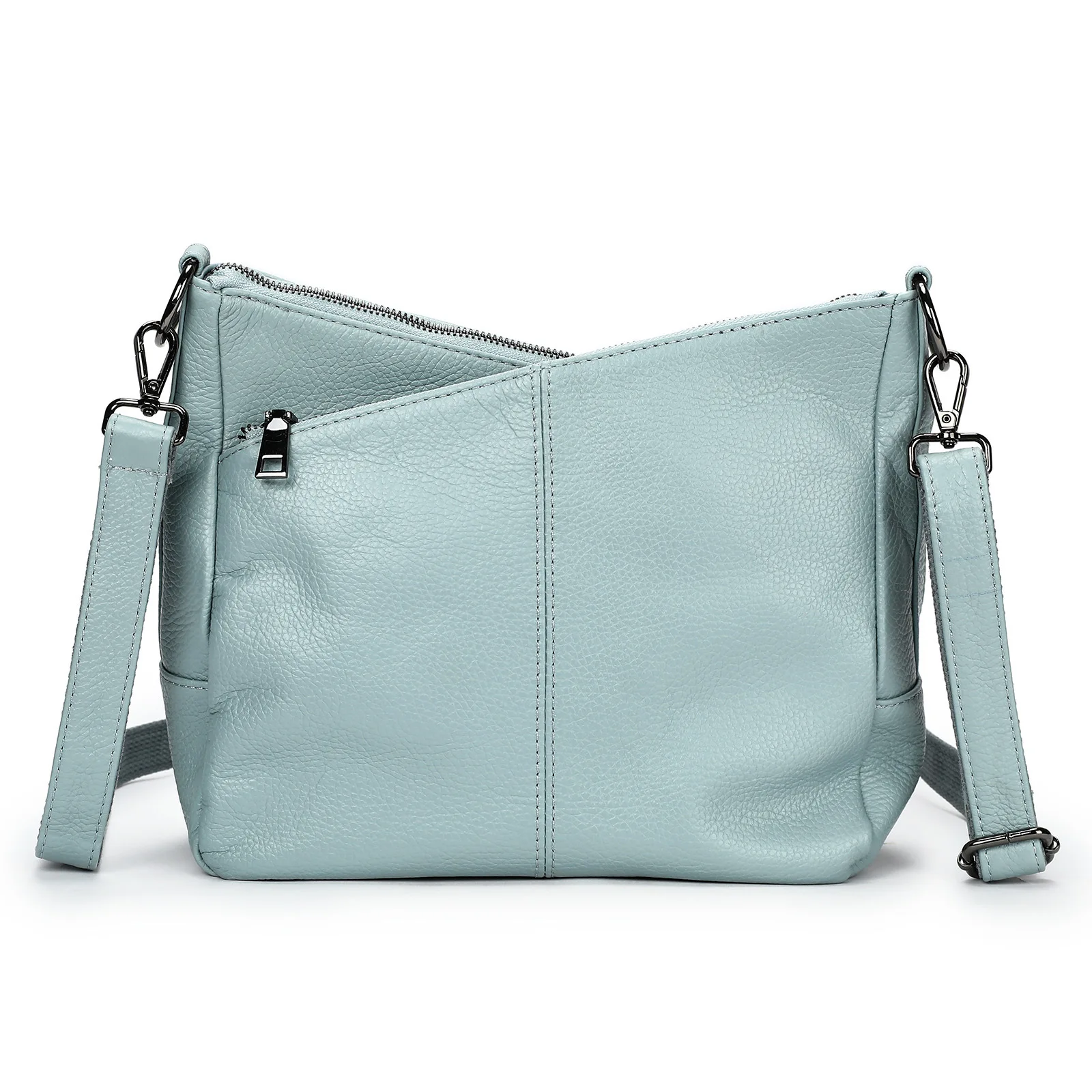 المرأة حقيبة كتف جلد طبيعي حقيبة كتف لينة رفرف حقيبة حقيبة متعددة جيوب حقيبة كتف كروسبودي حزمة الهاتف المحفظة #3