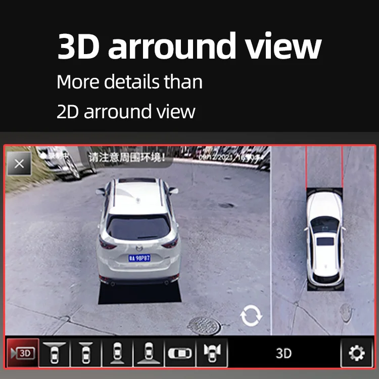 Sinjet 360 Degree AHD Panoramic Bird View Parking Security Screen Recording Device 3D Car Camera For Mazda CX-5 CX-8/CX-9