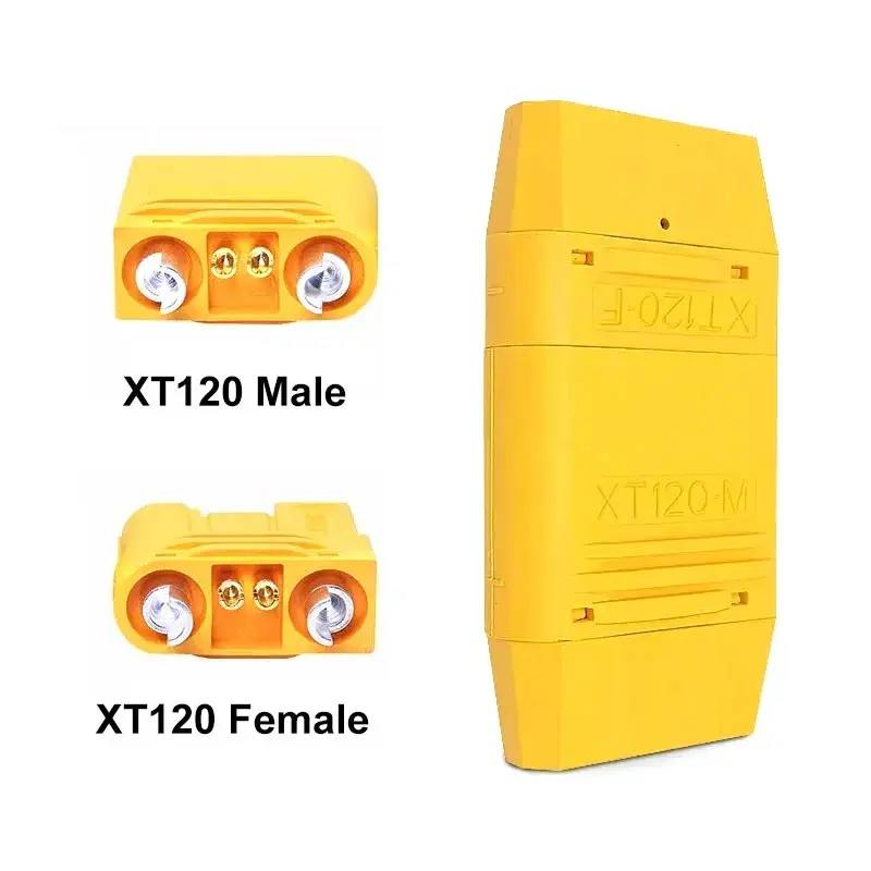 60A XT120 2+2 Model Aircraft Lithium Battery Connector Silver Plated with Sheath XT120-M/F 4Pin with Signal Pin Charging Plug