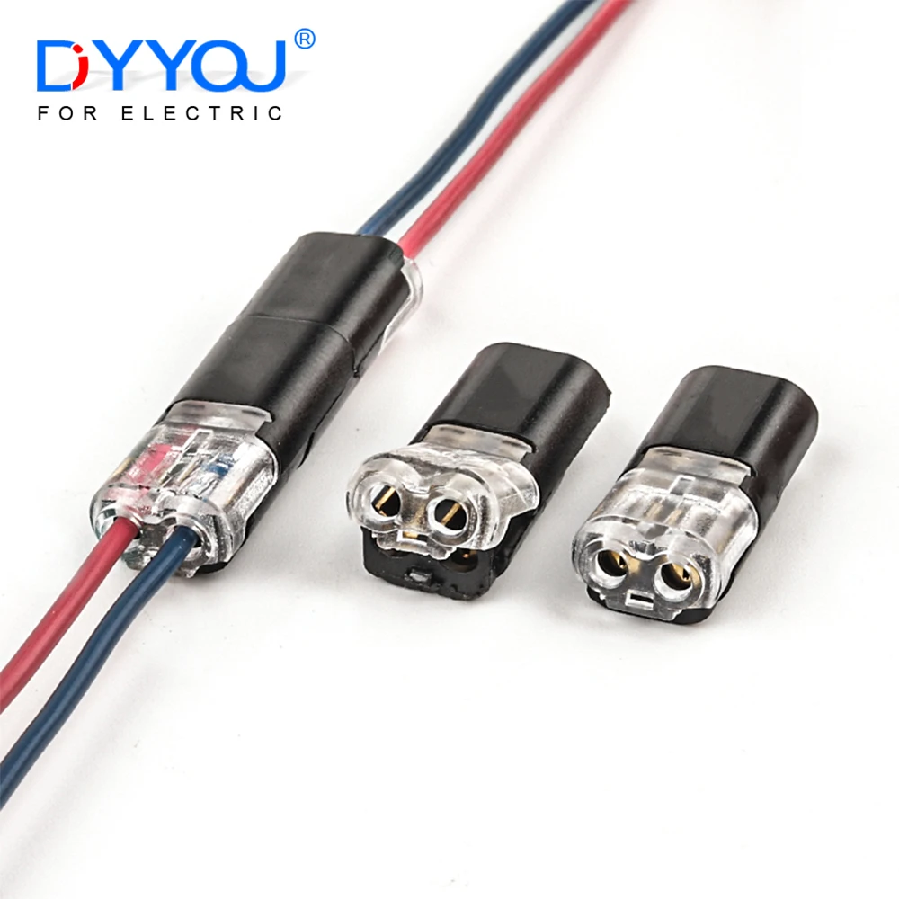 DIY GO 2 Pin Way Plug Waterproof Electrical Connector Car Wire Cable Automotive Electrical Connector Strip Terminal Connection