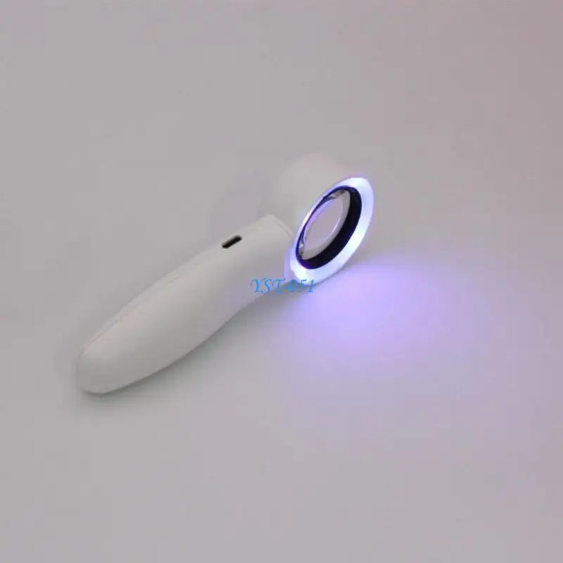 E15A Rechargeable Magnifier With Clear Acrylic Lens Comfort Handle For Senior Hobbyists Professional Long Lasting Use
