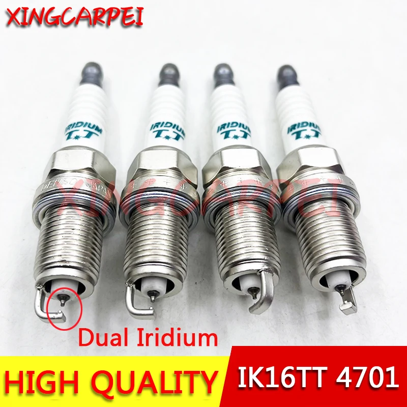 

4Pcs IK20TT 4702 IK16TT Dual Iridium Spark Plug For Audi Chery VW Toyota Honda Lexus Jeep Subaru Seat Skoda Peugeot Citroen Opel