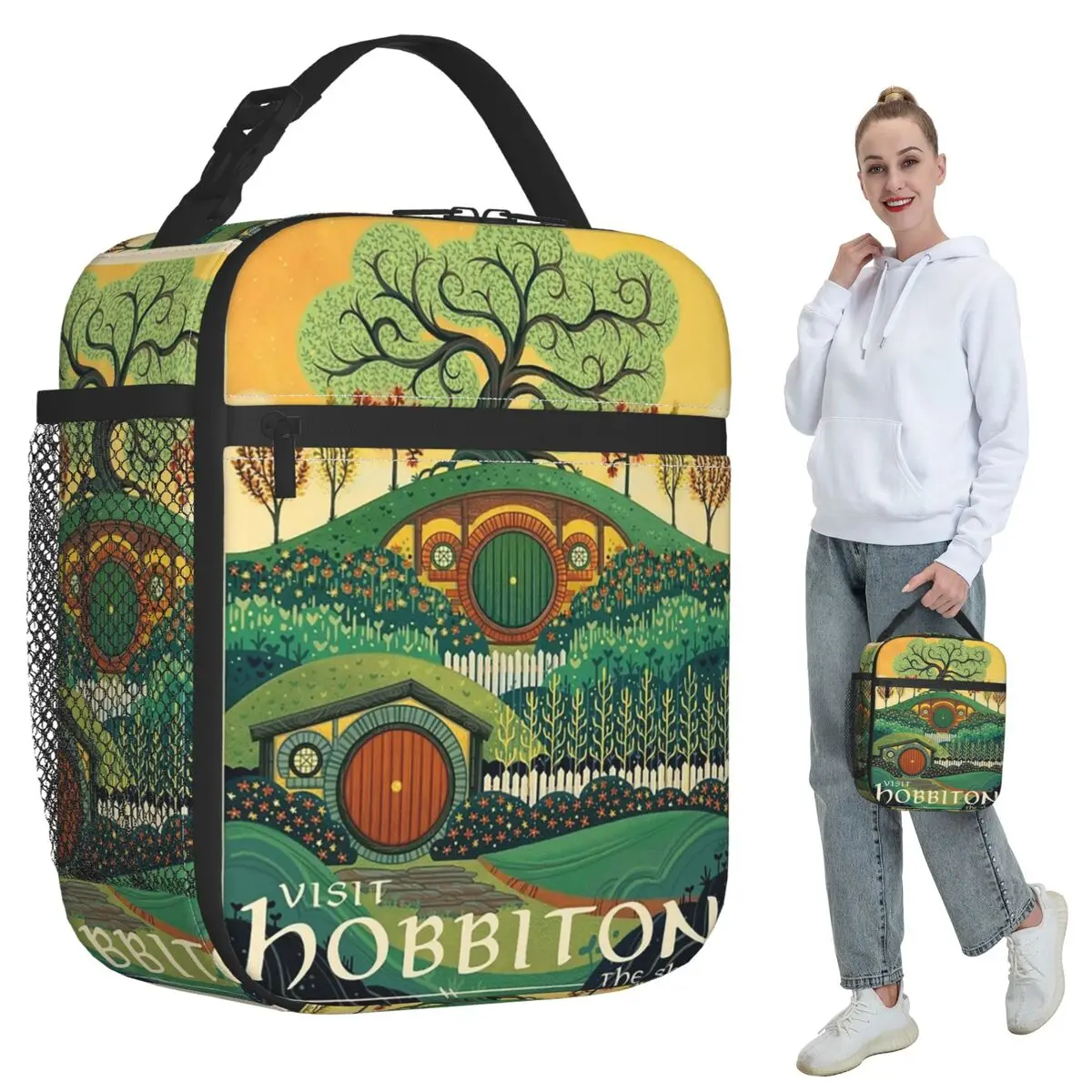 Visit The Shine Poster-1 Insulated Lunch Bag for Kids School Cooler Thermal Food Box Tote Leakproof Lunch Boxes Container