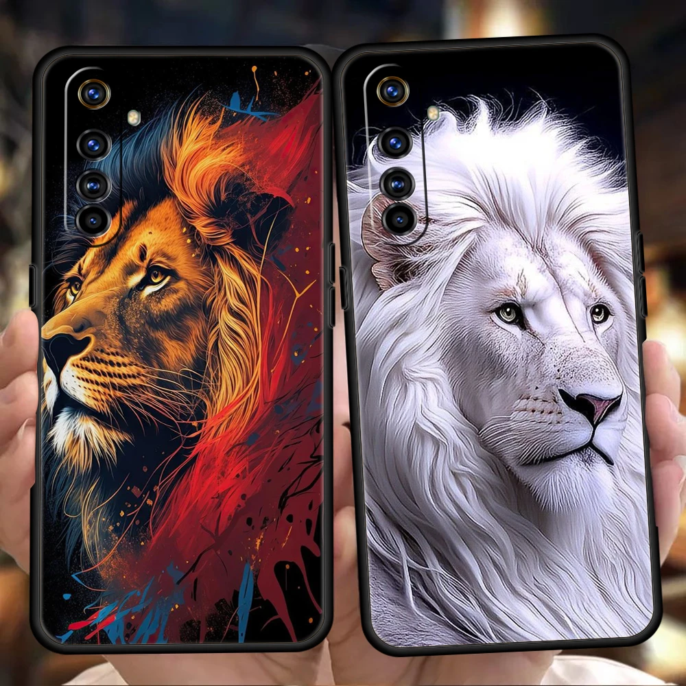 

The Lion Phone Case for Realme 8 9 Pro Plus 8i 9i 6 7 GT2 C21 C25 C3 C11 11 Pro 5G Plus Shockproof Silicone Shell Fundas Coque