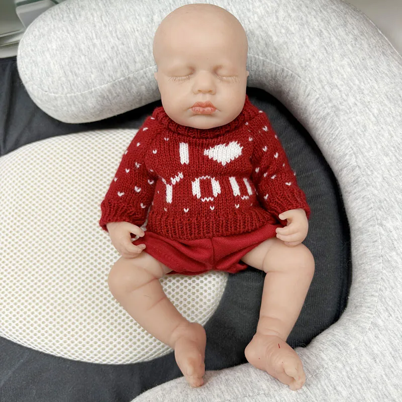 Boneca Reborn Loulou de 10'' com Pintura 3D Realista, Silicone Sólido Platina Super Macio, Flexível e Elástico de Alta Qualidade com Veias Visíveis