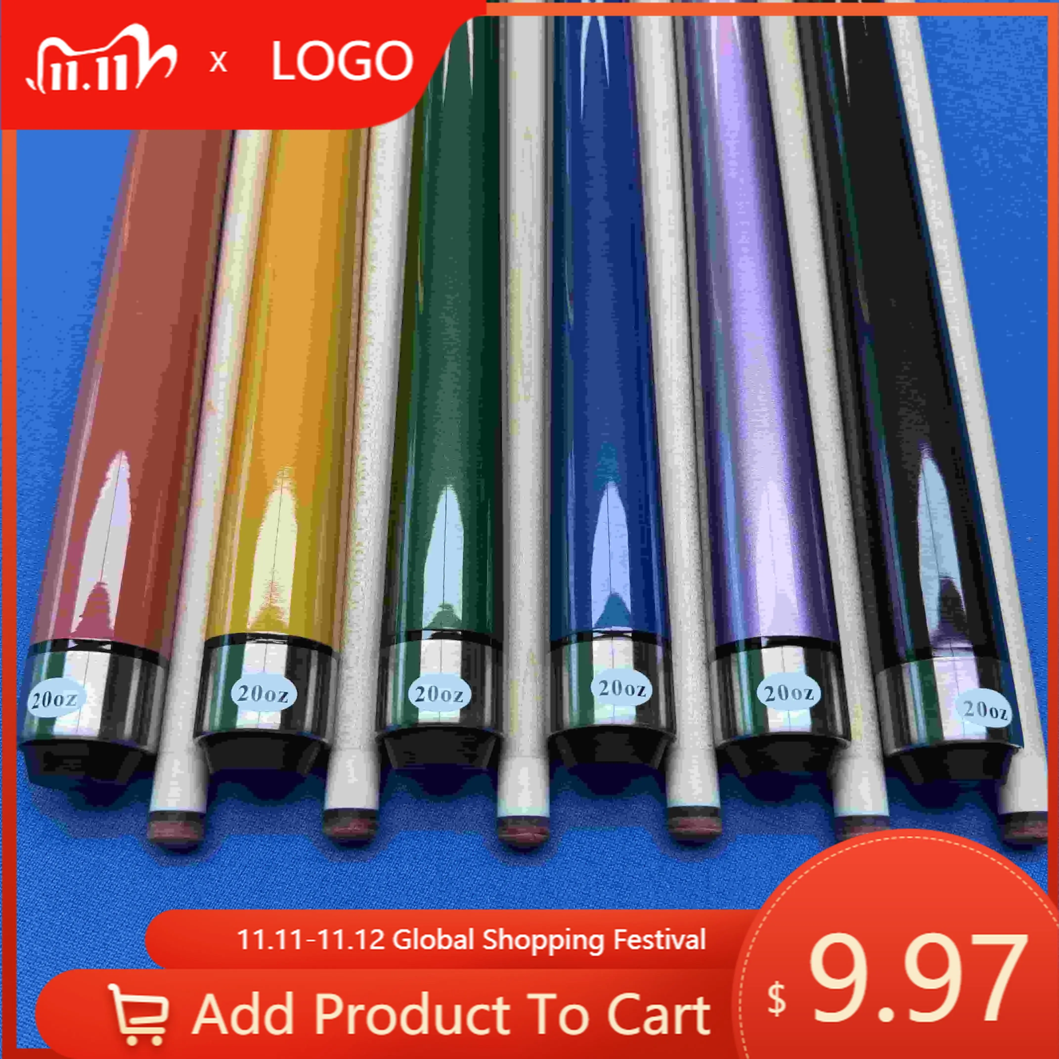 

STLF High Quality Maple Wood Radial Pool Extension Cue with Big Head Tip 12.5mm Different Colors 147cm