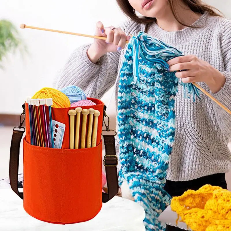 

Yarn Bags For Crocheting Portable Storage Pouch For Yarn Knitting Accessories Drawstring Organizer Pouch For Yarn Skeins Needles