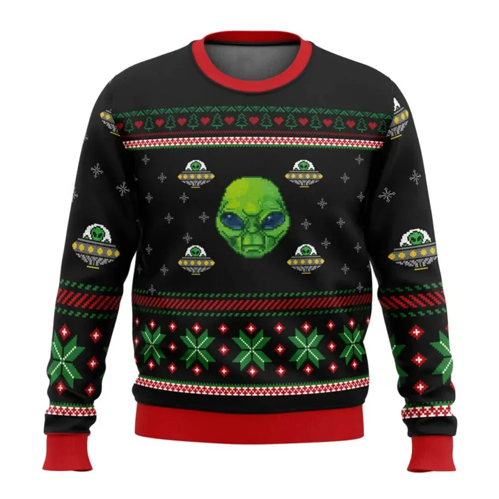 Alien Christmas Avatar Ugly Christmas Sweater 2025 Fashion Men's and Women's Hoodies Cartoon Anime Couple Hoodies Sportswear