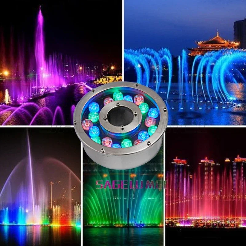 

Waterproof LED Underwater Lamp Fountain Pool Light 6W/9W/12W/15W/18/24W RGB DC12V/24V for Swimming Pool Landscape Colorful Lamp