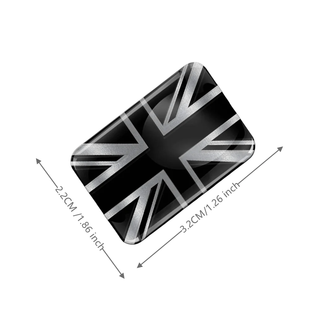 2 X 3D Domed Silicone Stickers Decals UK United Kingdom Union Jack Great Britain Flag Car Motorcycle Helmet Black Silver