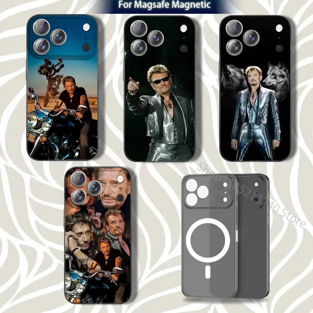 

JohnnyS Singer H-HallydayS Frosted Phone Case For iPhone 17,12,11,14,13,15,16,Plus,Air,Pro,Max,E,Mini for MagSafe Magnetic Grey