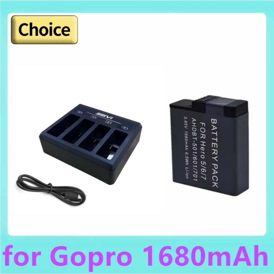 1680mah Battery or Charger For Gopro Hero 7 Gopro Hero 6 Gopro Hero 5 For Gopro 5 6 Gopro7 Black Camera Batteries Accessories