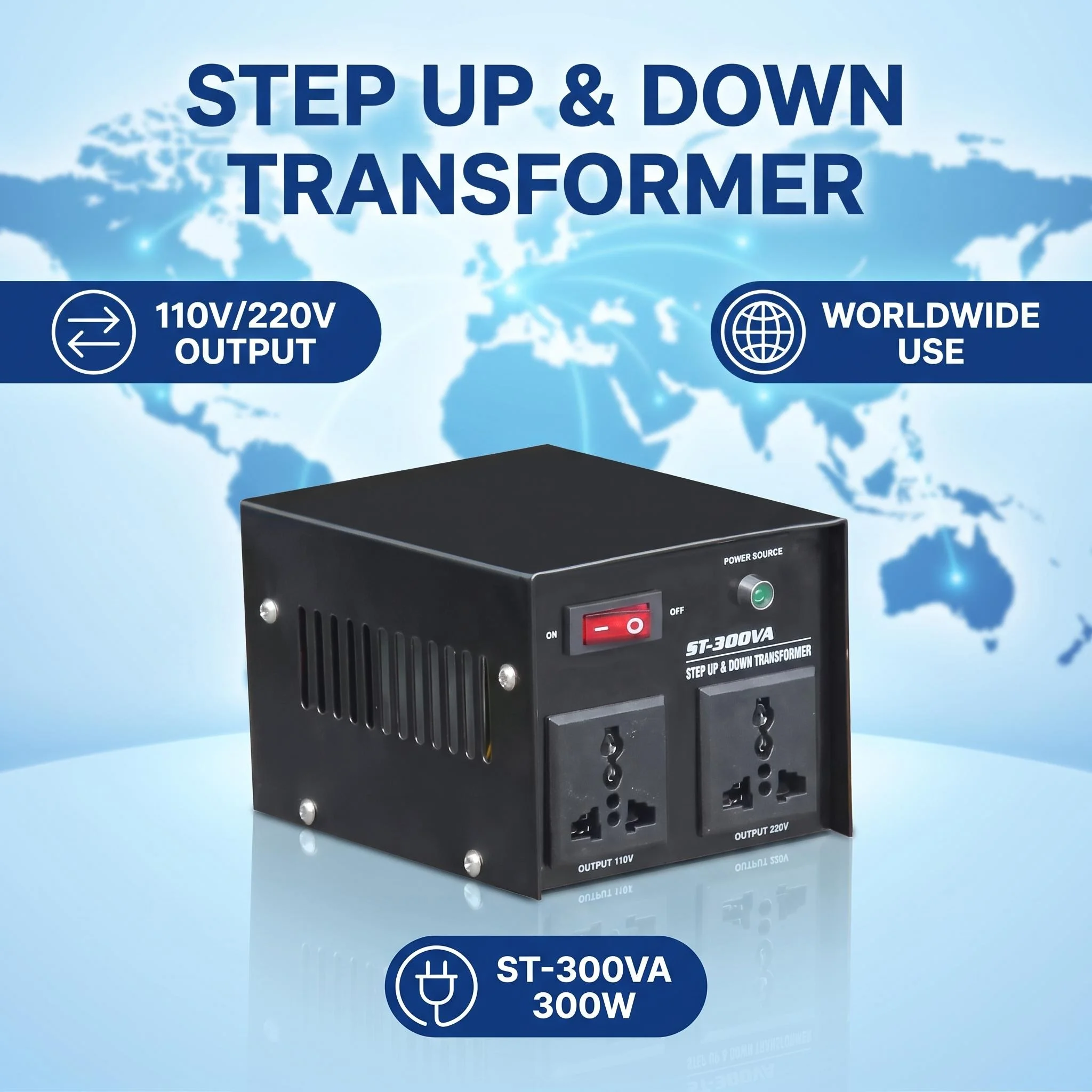 300W 220V-110V 110-220V Step Up&Down Transformer/Voltage Converter