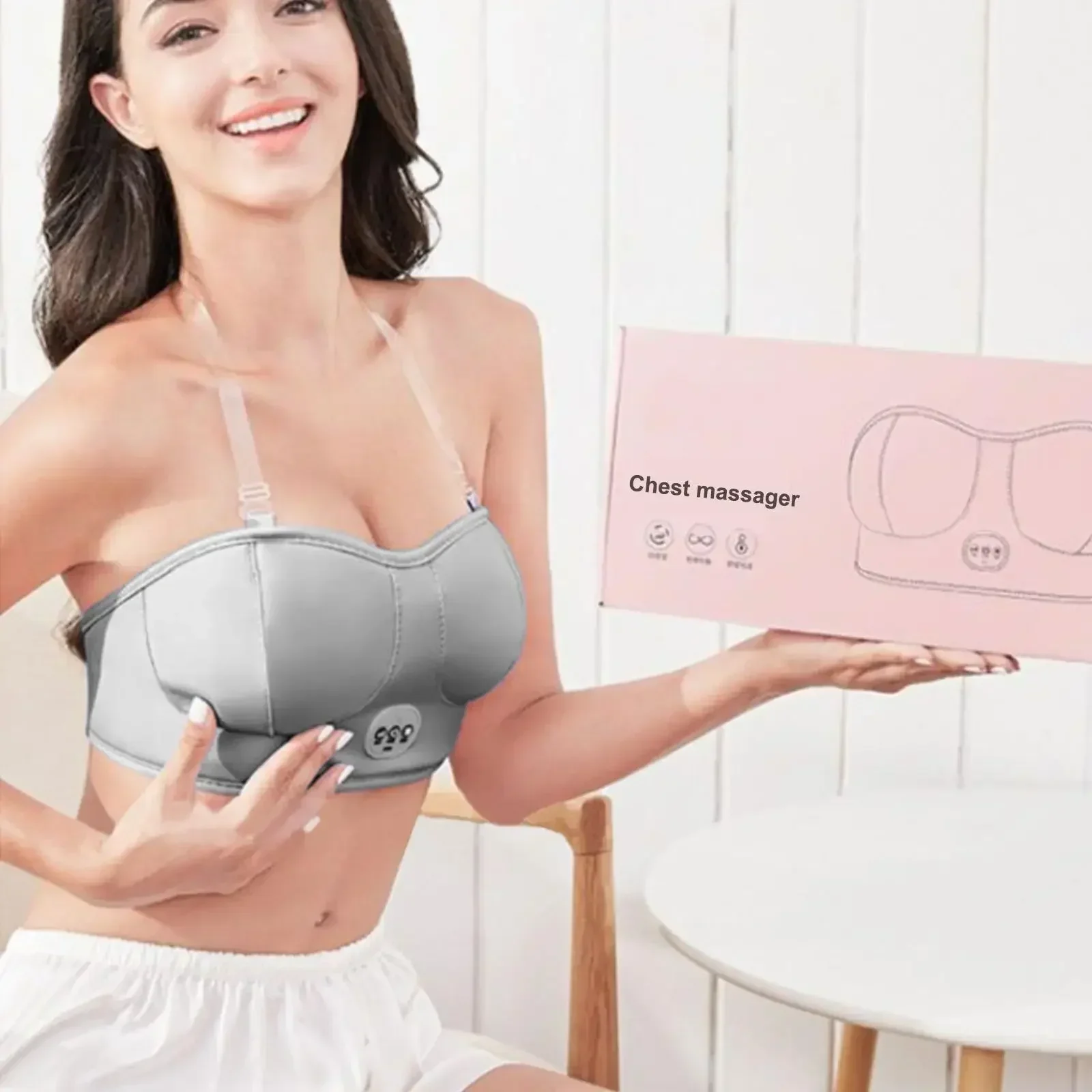 Electric Breast Massage Bra Electronic Vibration Chest Massager Breast Enhancement Instrument Breast Heating Stimulator Machine