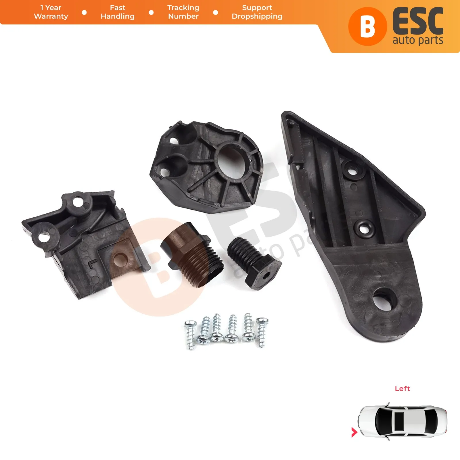 EHL514 Headlight Holder Mount Repair Bracket Tab Set Left Side for Mercedes C Class W204 S204 C204 2007-2014 CL203 A2048201114