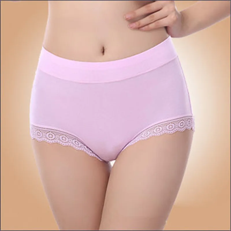 Women Briefs Hight Waist Sexy Panty Ruffles Lace Underwear Cuecas Modal Comfortable Intimates Panties lady Plus Size Underpants