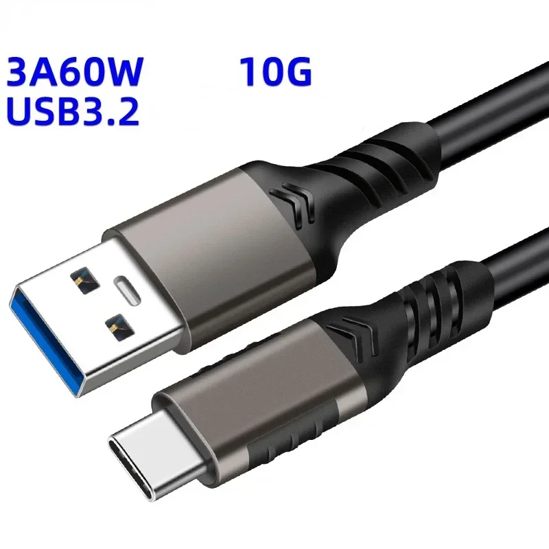 USB3.2 To Type C 3.1/3.2 Gen 2 Cable 10Gbps Data Transfer Short Type-C SSD Cable 3A PD 60W QC 3.0 Fast Charging 0.5m/ 1m/ 2m/ 3m