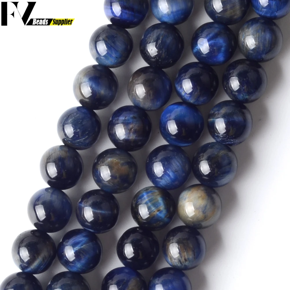 Wholesale 6/8/10mm Natural Stone Beads Blue Tiger Eye Stone Round Loose Beads For Jewelry Making Diy Bracelet Accessories 15''