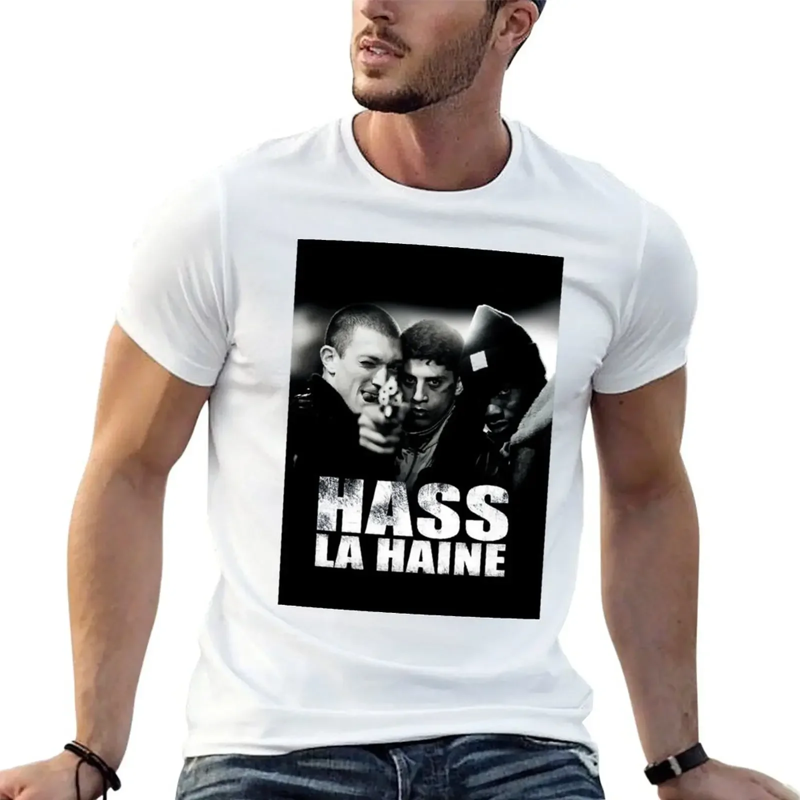 

Movie Hass La Haine Poster T-Shirt graphic t shirts graphic shirts plain plain t shirts men