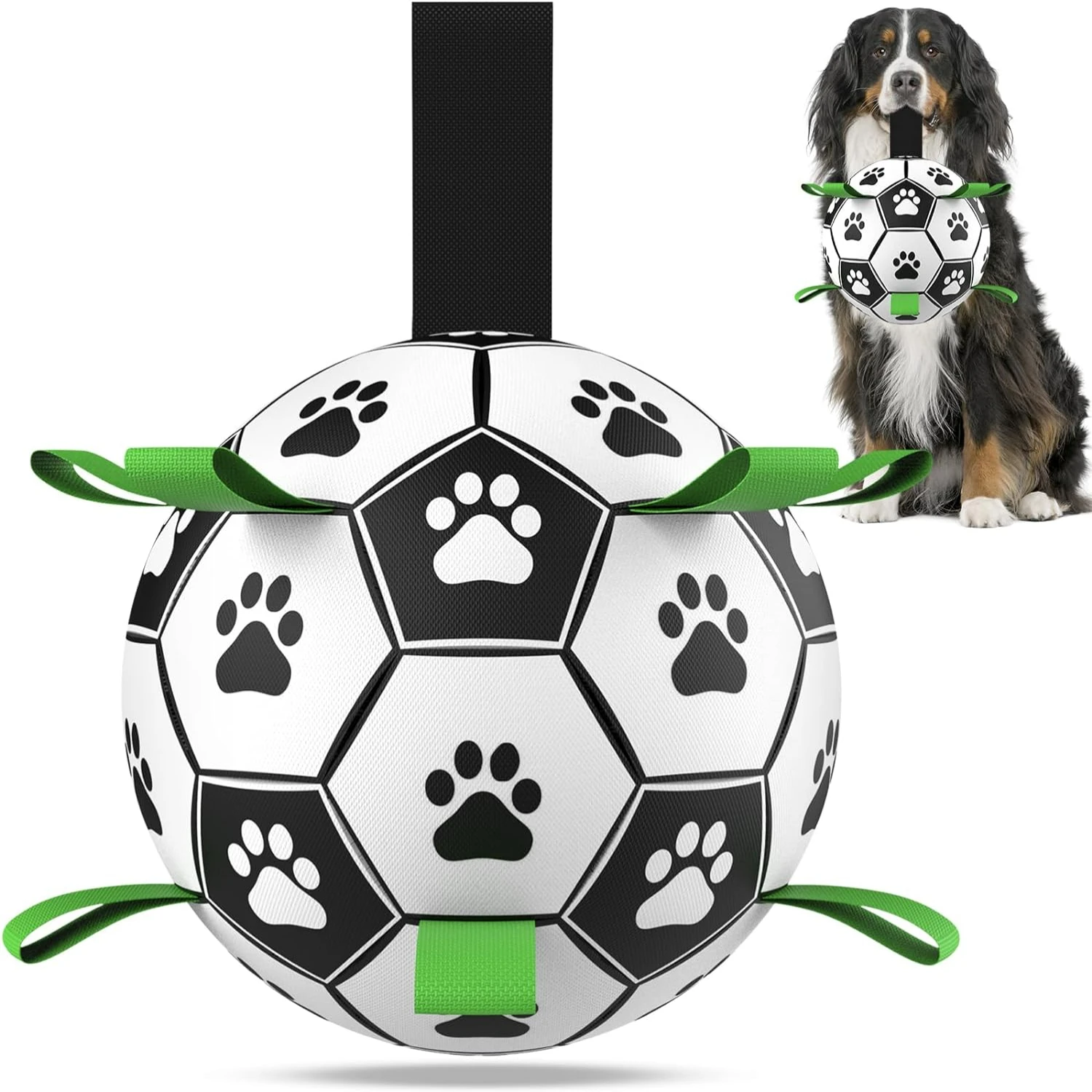 Dependable and resilient Large Soccer Ball Toy with Tough Durable Straps - Perfect for Energetic Big Dogs - Distinctive Combat D