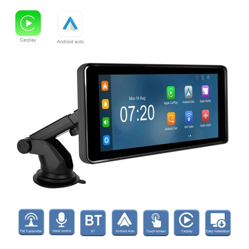 

Wireless Carplay Android Auto Portable Car Stereo With Front Camera, Dash Cam 6.86Inch Car Radio Receiver Bluetooth Durable