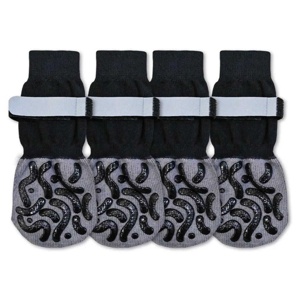 

4pcs/set Waterproof Anti-Slip Dog Socks Adjustable reflective Pet Paw Protection Anti-Scratch Breathable Dog Boots