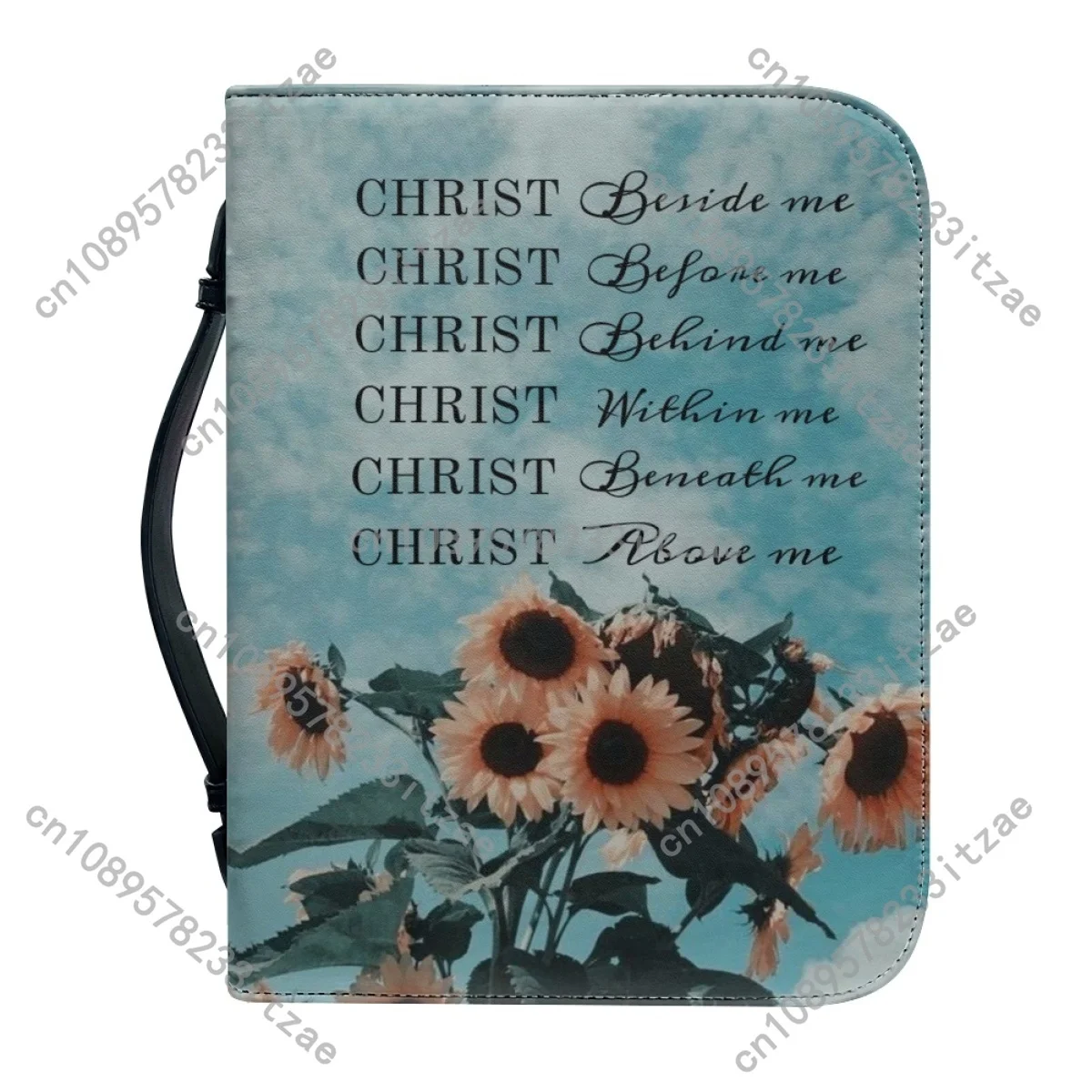 حافظة غطاء الكتاب المقدس النسائية ترنيمة الكتاب المقدس طباعة جلدية انغلق مقبض أكياس تخزين الكتاب المقدس حقائب اليد المحمولة العملية Paquete Biyblico