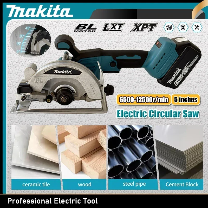 

Makita 18V 5Inch Brushless Electric Circular Saw Cordless Handheld Multifunctional Wood Metal Cutter Power Tool
