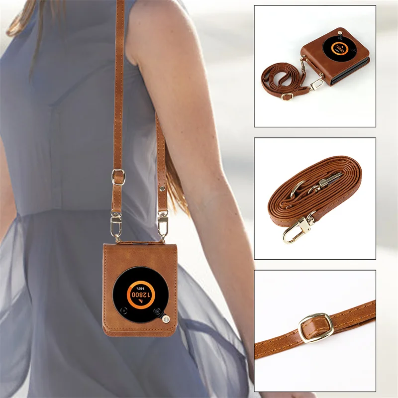 Leather Phone Case For ZTE Nubia Flip 5G 2024 Wallet Cover With Lanyard Card Holder Funda Coque