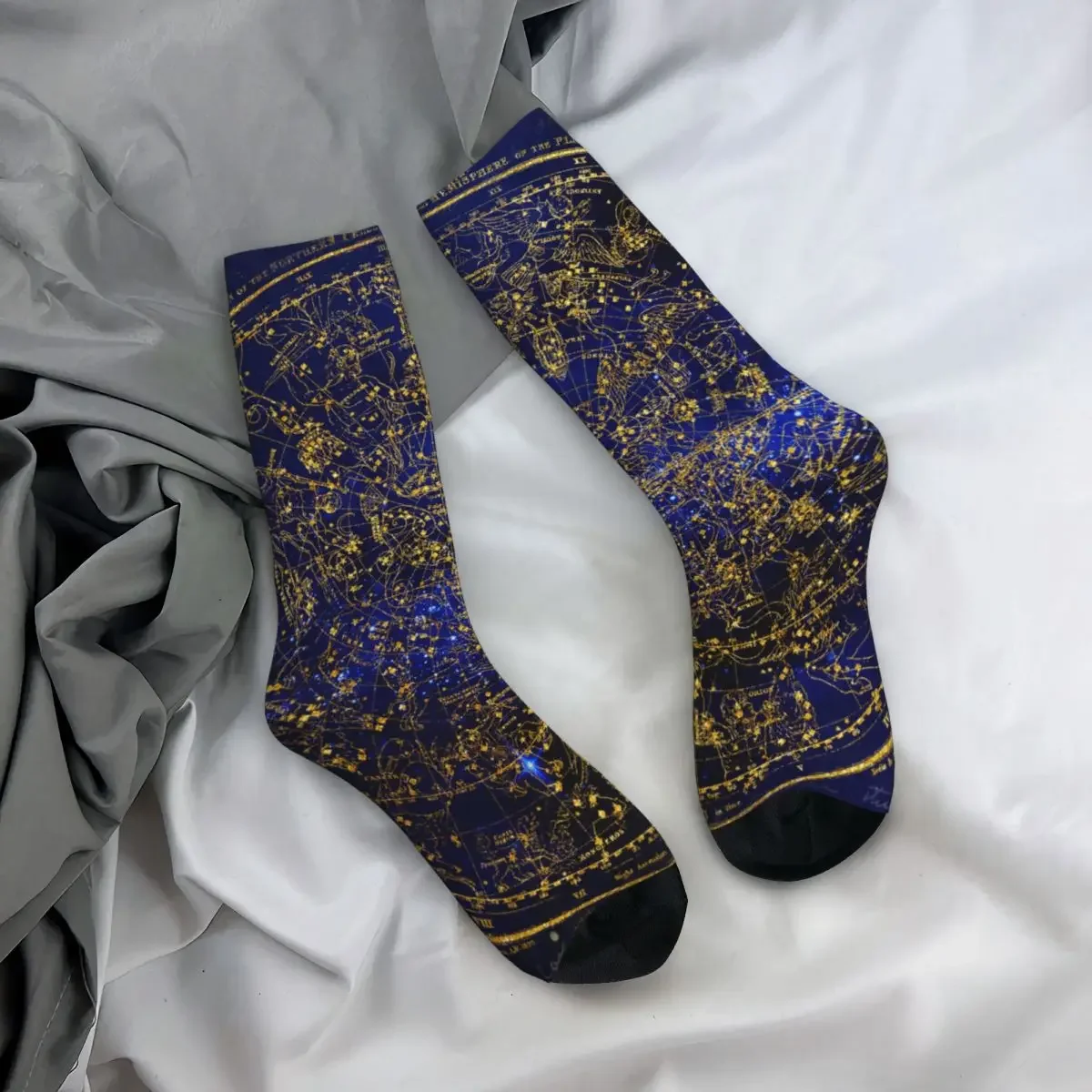 Calcetines de baloncesto para hombre y mujer, medias sin costuras, transpirables, Hip Hop, constelación del hemisferio norte, astrología del zodiaco