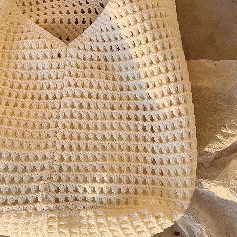 Kreative große Kapazität Umhängetaschen lässig einfache Handtaschen Vintage multifunktionale gewebte Einkaufstasche Strandtasche – Detail 9