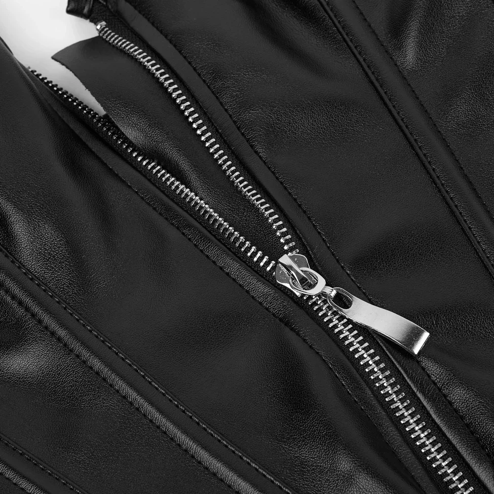 ゴシックフェイクレザージッパーコルセットセクシーなオーバーバストランジェリー女性ヴィンテージサテンウエストニッパーレースアップビスチェトッププラスサイズ