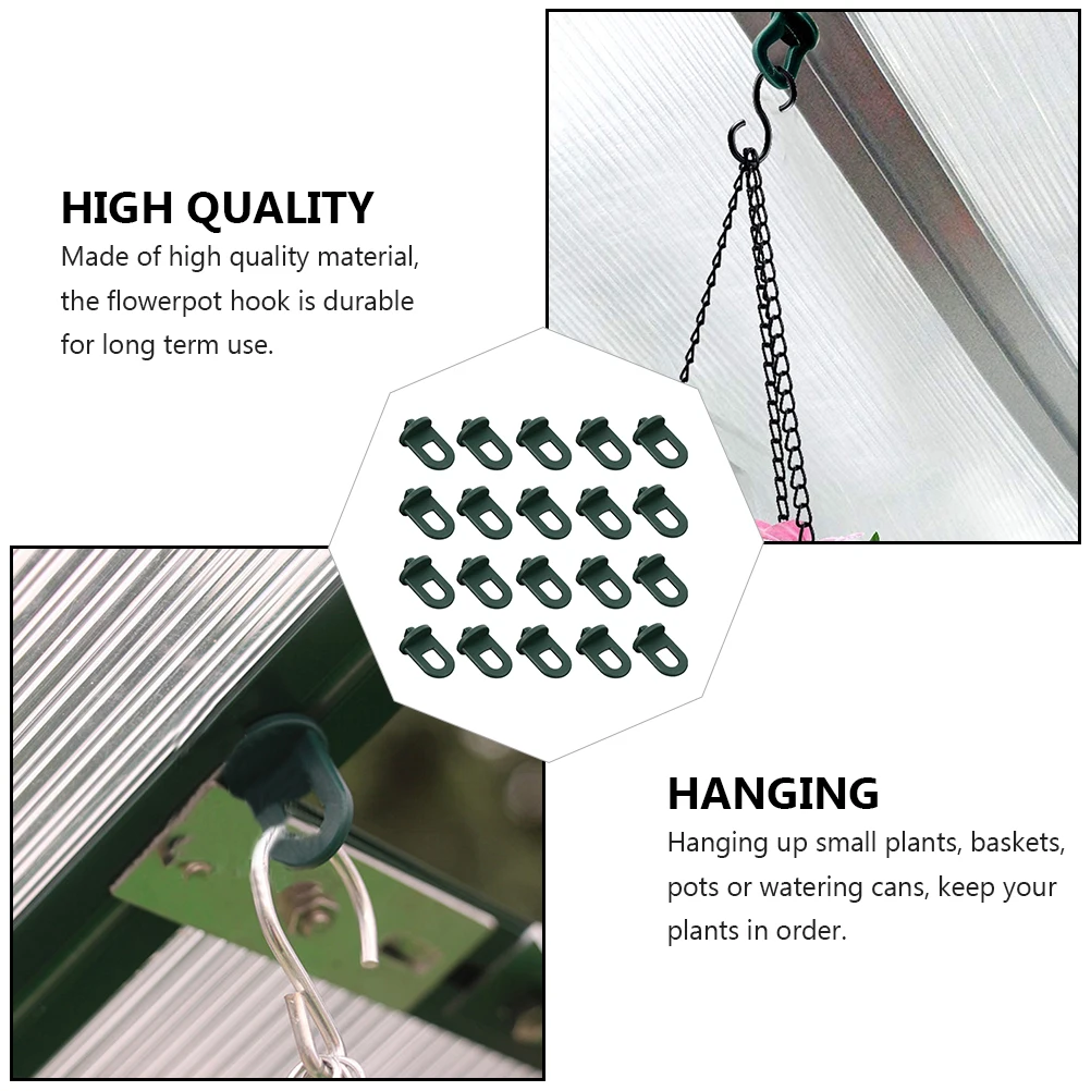 

20 Pcs Hanging Flower Pot Hook Hooks Outdoor for Garden Flowerpot Basket Hangers Holder