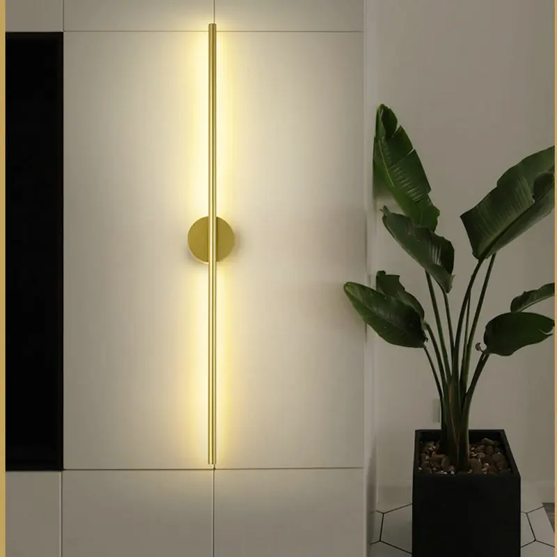 

LED black acrylic strip wall lamp, modern minimalist round base aluminum wall lamp, suitable for bedrooms, living rooms BB165SQ