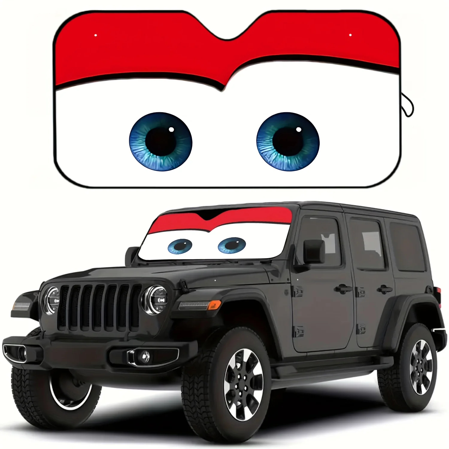 

1pc Pixar Christmas Snowman Fun Cartoon Design Sunshade - UV Protection, Suction Cup, Easy to Install, Foldable Polyester Windsh