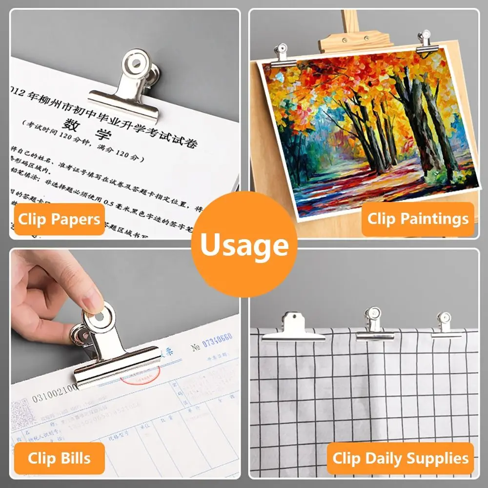 Multifunction Stainless Steel Round Clip Universal Metal Stationery Clip Multifunctional Clamp Students