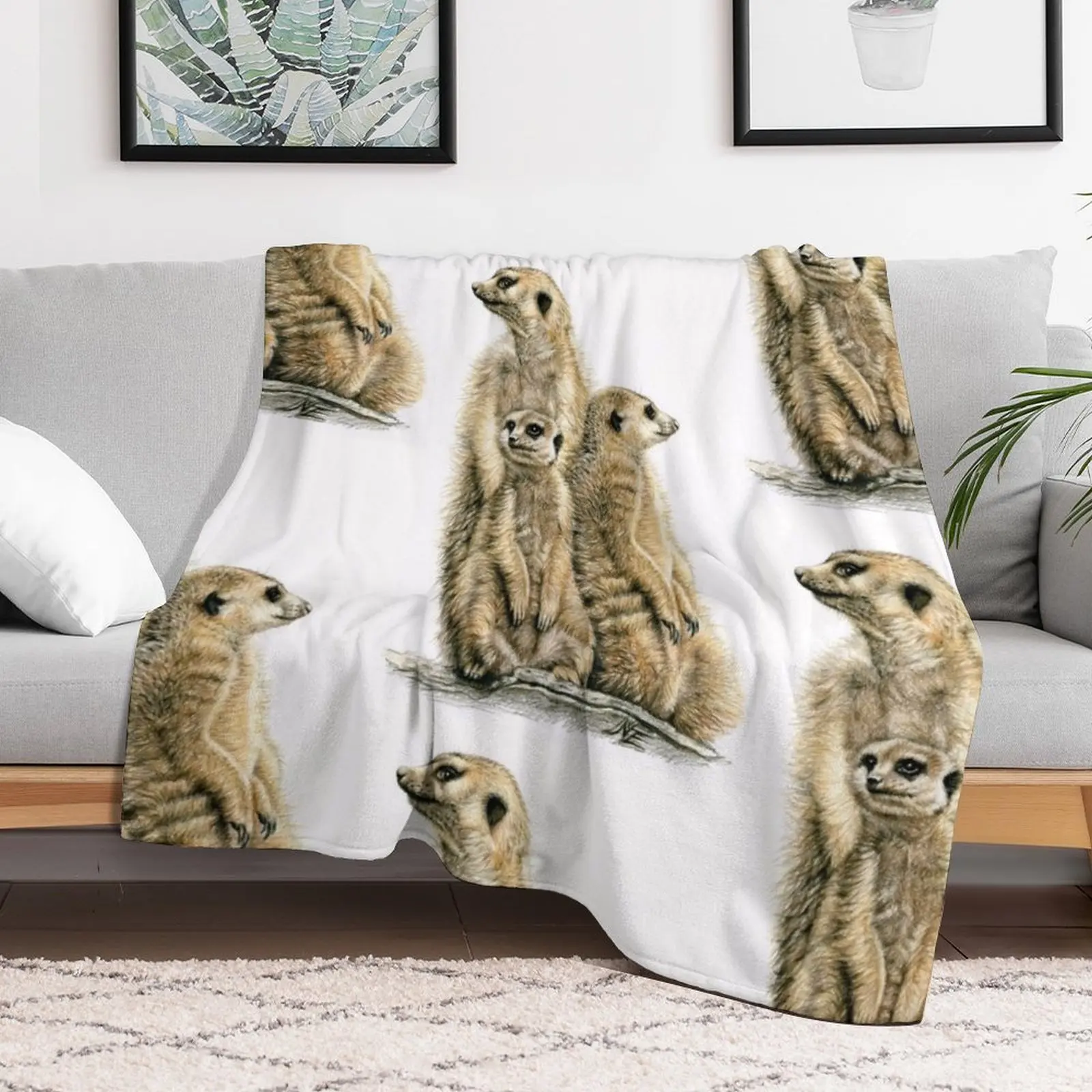 Meerkats Family - Die Erdm?nnchen Throw Blanket Nap Luxury Designer warm for winter christmas gifts Blankets