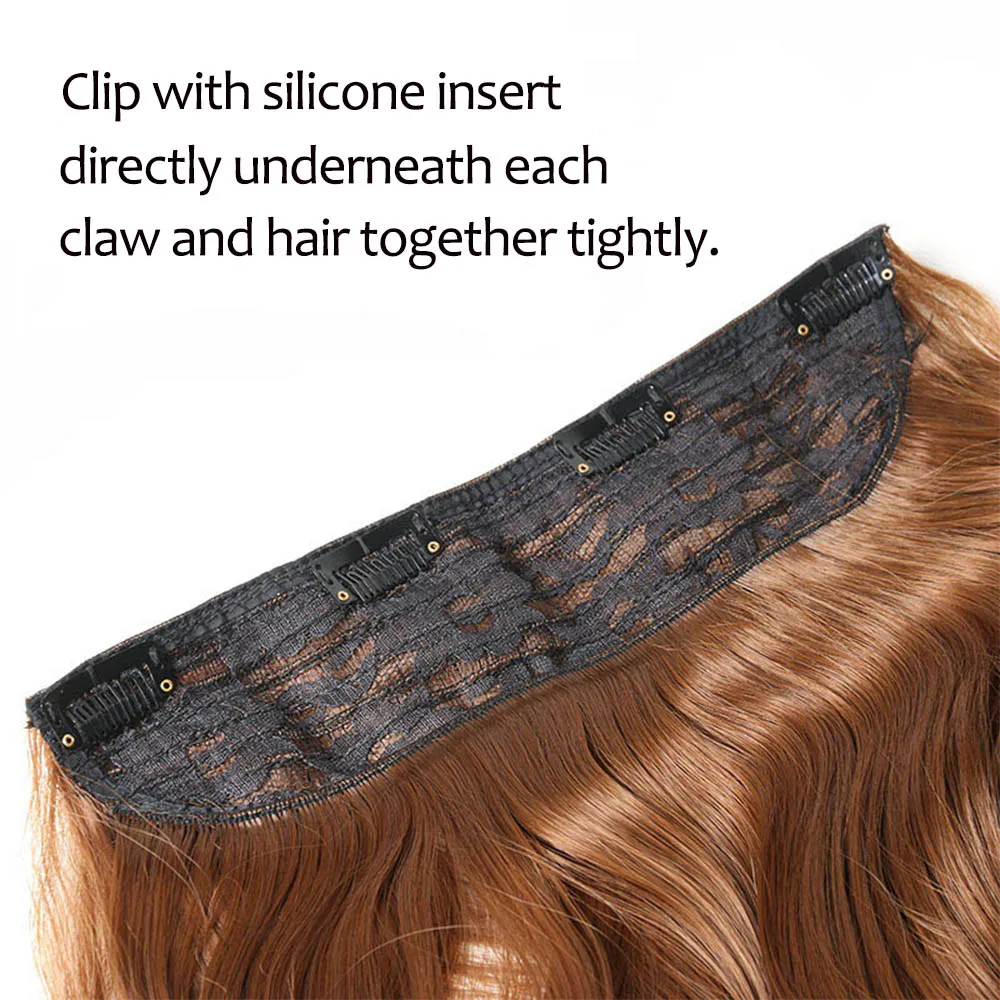 SAMBRAID Clip in Hair Extensions 24inch Long Wavy Hair Extensions Natural Thick Curly Wavy Synthetic Hair pieces for Women Girls