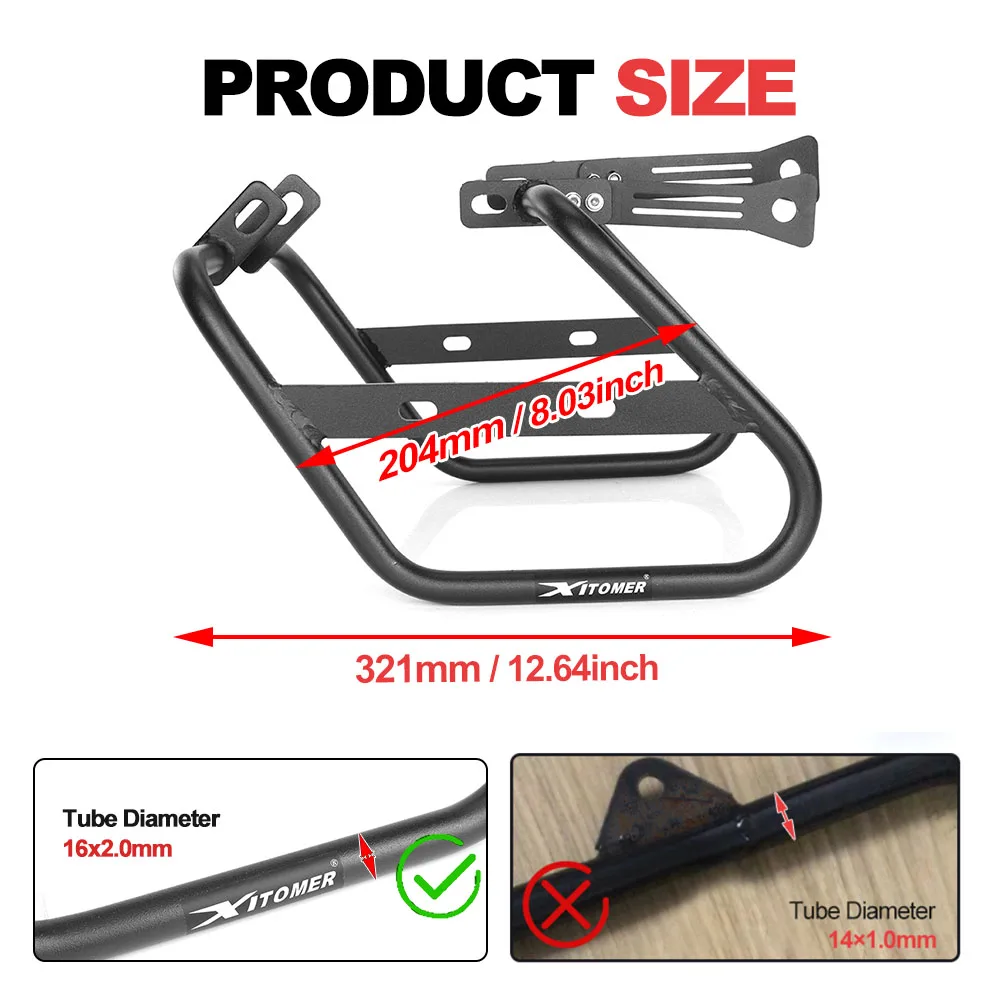 For Yamaha XV950 / R-SPEC 2014 2015 2016 2017-2024 Motorcycle Side Racks Saddlebag Support Bars Mounting Brackets Pannier Racks